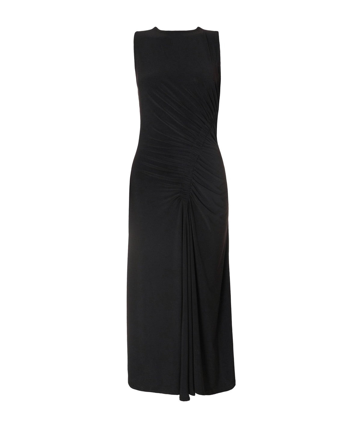 Quiz Womens Ity Ruched Detail MIDI Dress - Black, Size 14