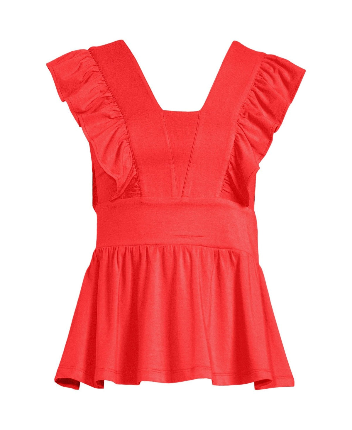 Lands End Plus Size Lightweight Jersey Ruffle Peplum Top, size 2x