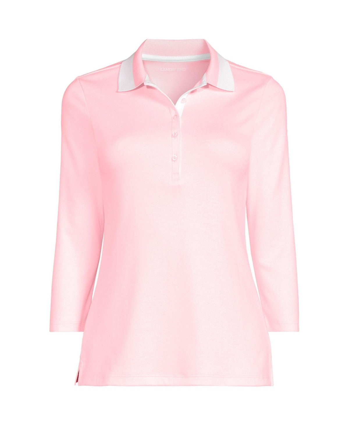 Lands End Womens 3/4 Sleeve Supima Cotton Polo Shirt
