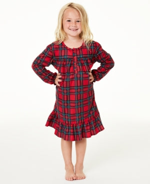 Matching Kids Stewart Plaid Family Pajamas Nightgown, Size 10/12