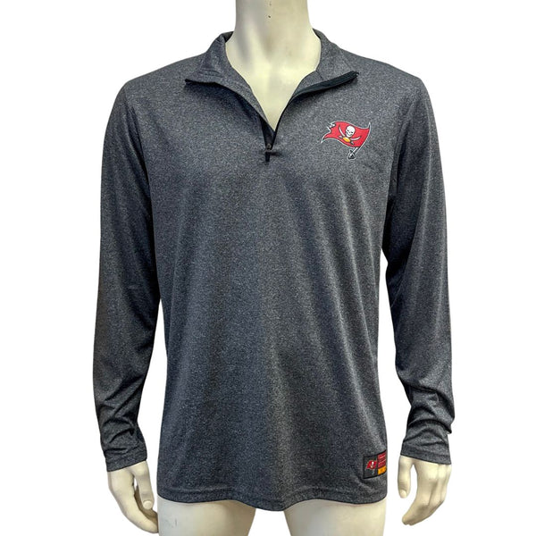 Mens Tampa Bay Buccaneers Logo Pacer Anthracite Half-Zip Pullover, Size Large