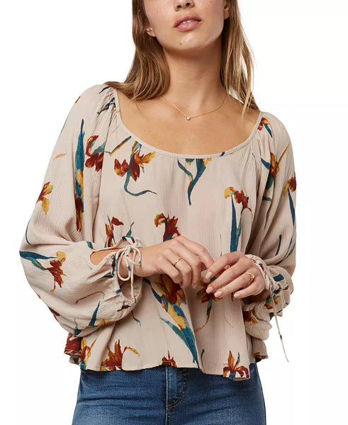 ONeill Juniors Zeila Floral-Print Top - Portobello, Size XS