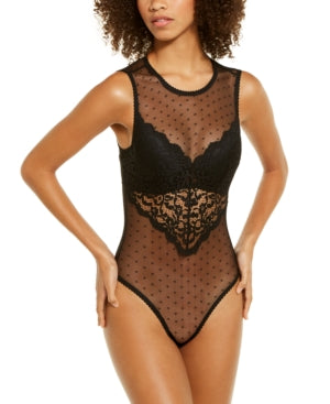 Inc International Concepts Womens Cupped Swiss Dot Thong Bodysuit