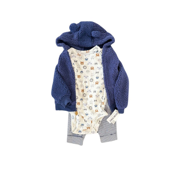 Carters Baby Boys 3-Pc. Hooded Fleece Jacket, Bodysuit and Pants