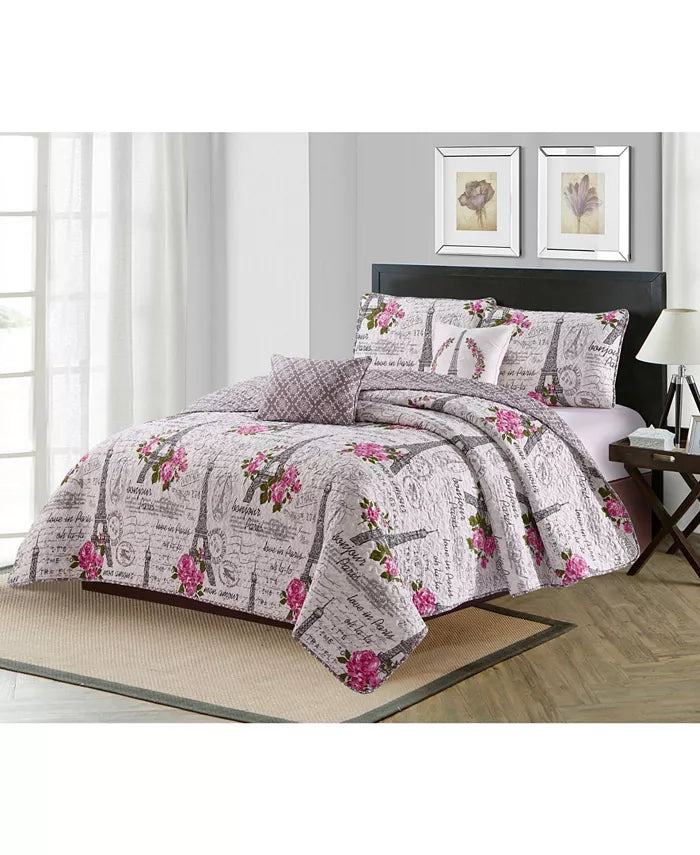 HARPER LANE Vintage Paris 5 Piece Quilt Set King