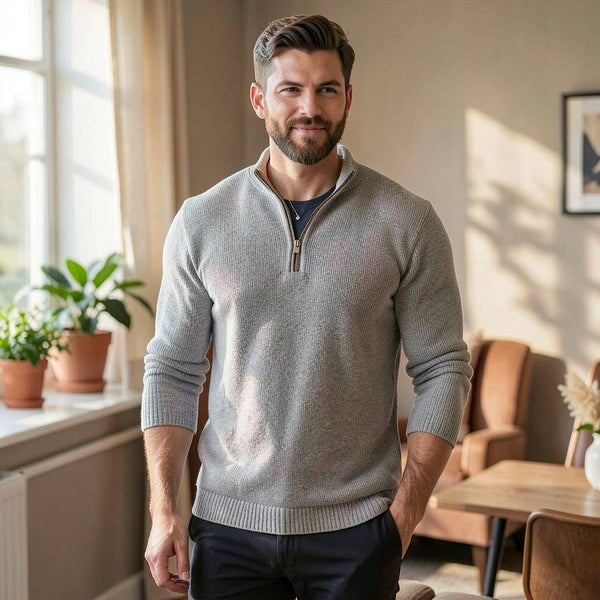 Tasso Elba Mens Supima Cotton Textured 1/4-Zip Sweater, Size 2XL