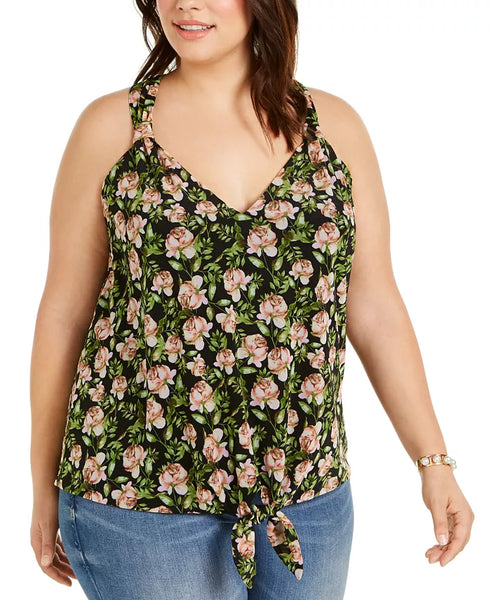 Inc Plus Size V-Neck Tie-Front Top, Size 2X