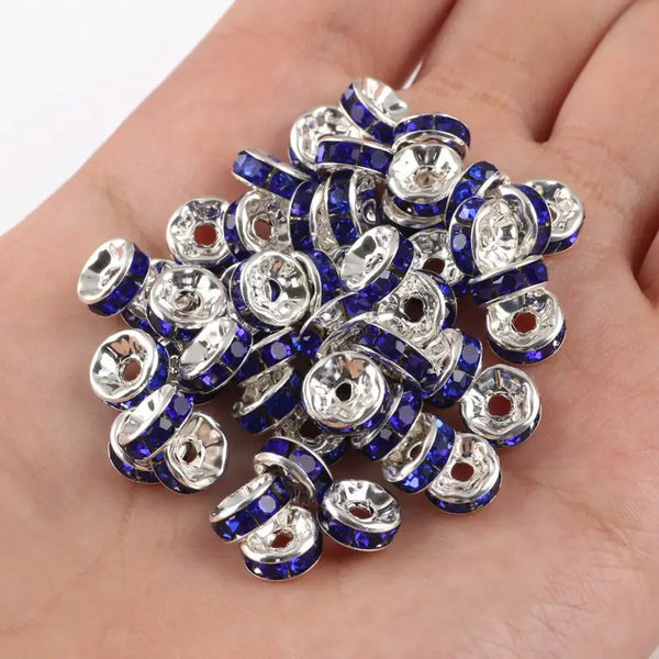 Preciosa 48-Piece Rhinestone Rondelle Beads, 4.5mm, Tanzanite