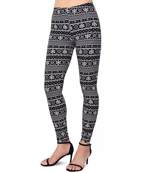 Planet Gold Juniors' Printed Holiday Leggings