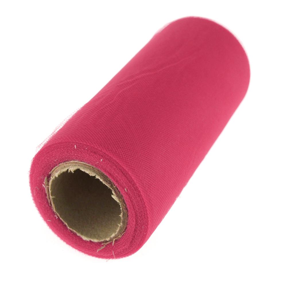 Premium American Tulle Spool Roll  Made in the Usa  6-inch  25-yard  Cerise