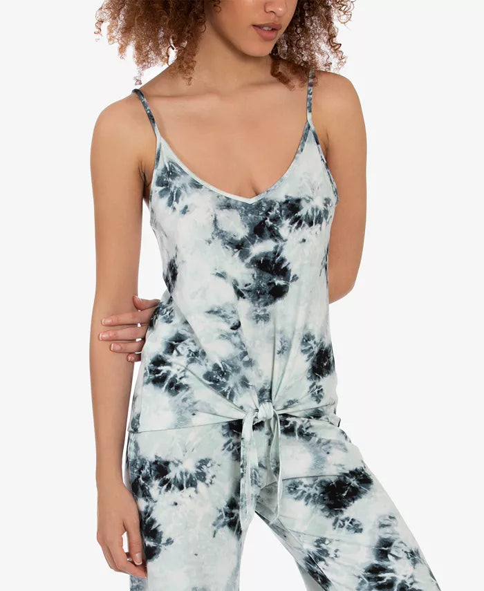 Midnight Bakery Tie-Front Tie-Dyed Hacci Cami, Large