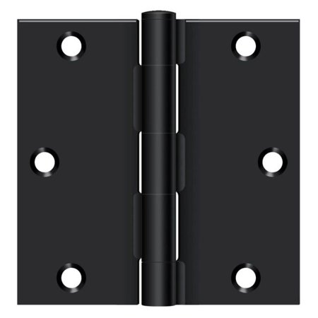 Deltana S35U1B-R 3-1/2  X 3-1/2  Square Hinge; Flat Black Finish