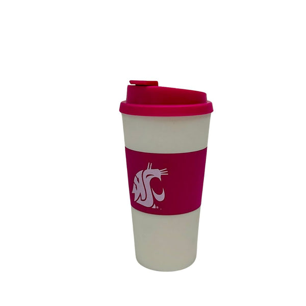 NCAA Washington State Cougars Pink Sleeve Travel Tumbler, 16-ounce