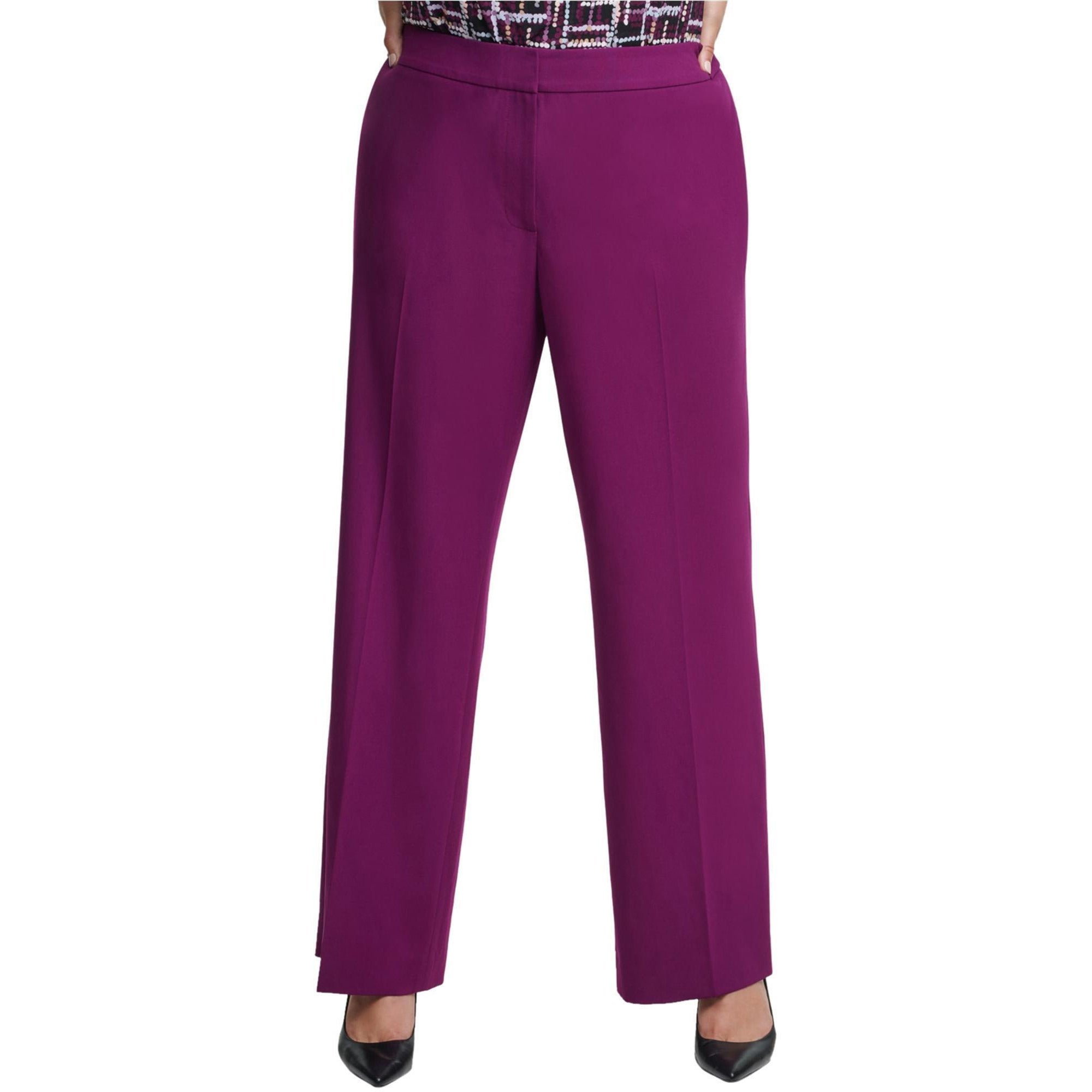 Calvin Klein Womens Highline Casual Wide Leg Pants Purple 14W Regular Vanessa Jane Calvin Klein Womens Highline Casual Wide Leg Pants Purple 14W Regular Vanessa Jane