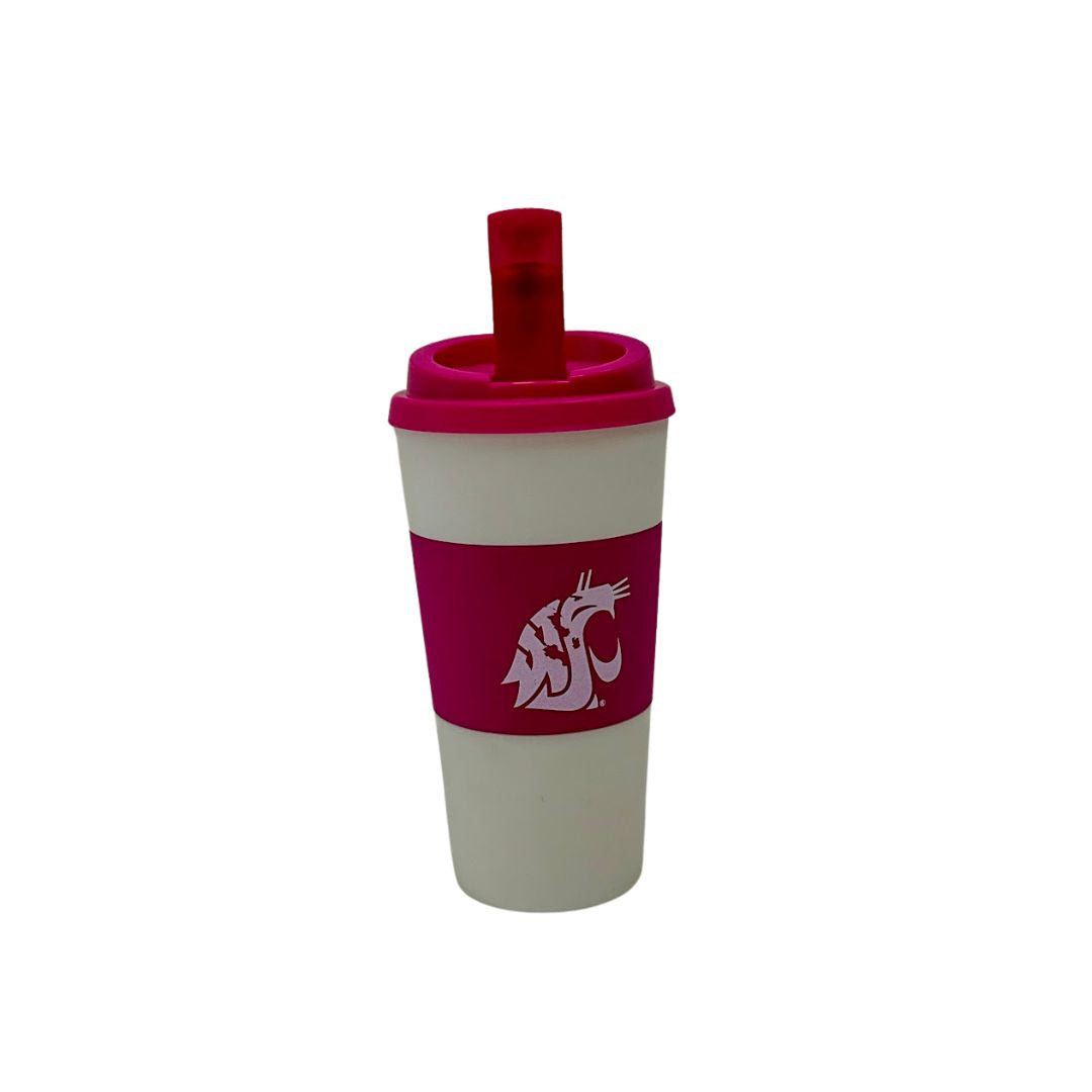 NCAA Washington State Cougars Pink Sleeve Travel Tumbler, 16-ounce