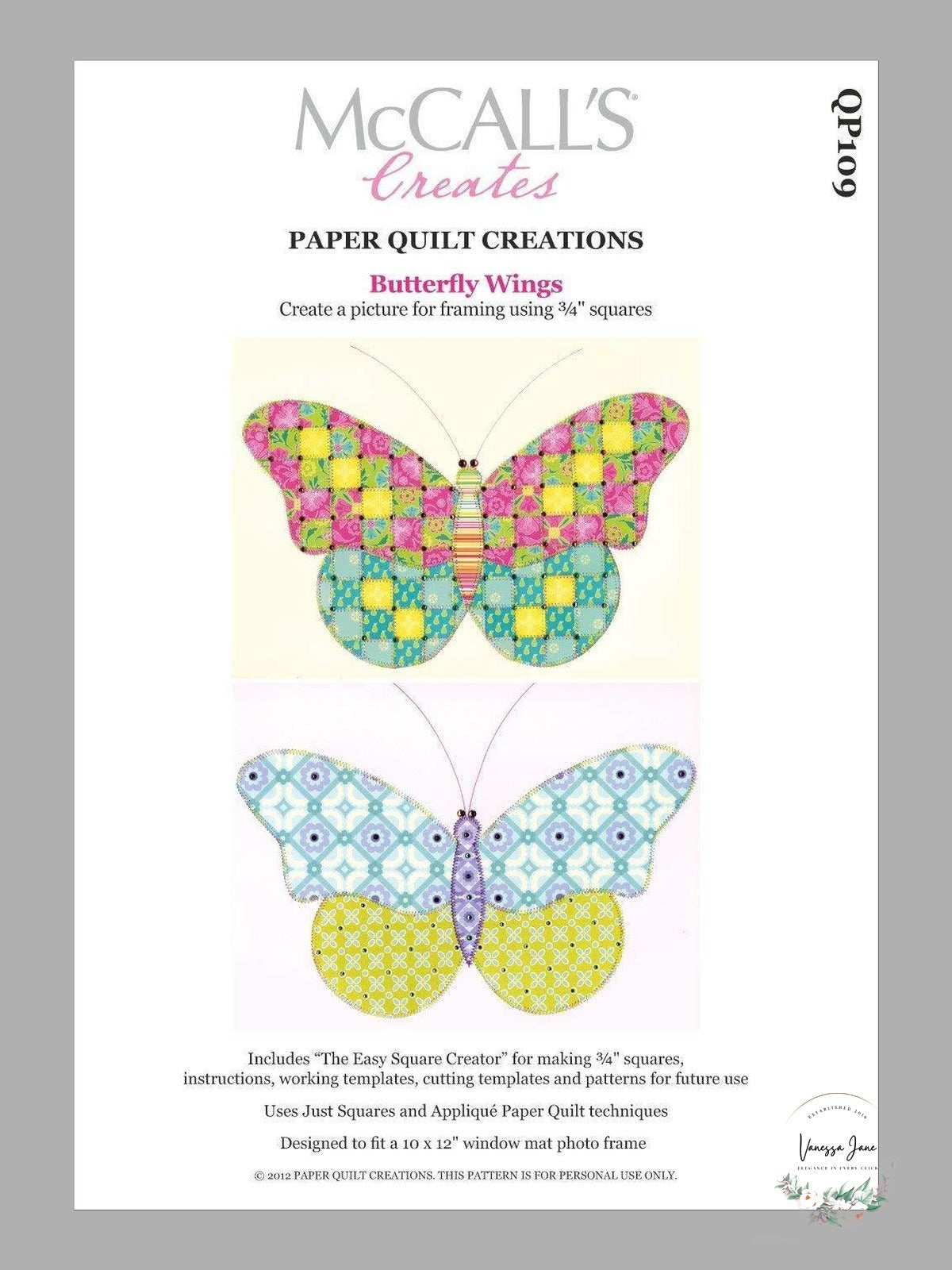 McCall's Creates paper quilt pattern envelope