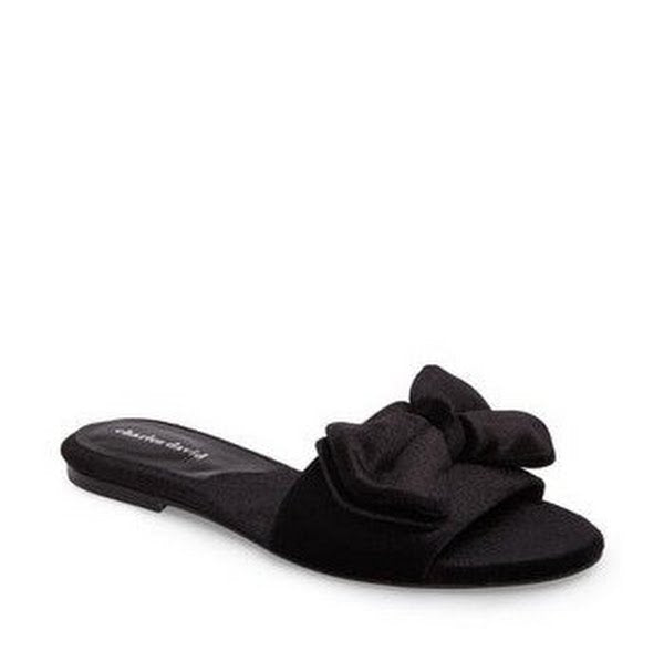 Charles David Collection Slipper Sandals - Black Velvet, Size 9M