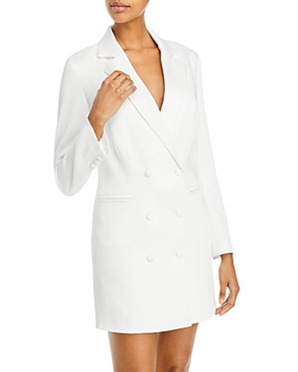 Lucy Paris Womens Satin Long Tuxedo Jacket Dress, Size XS