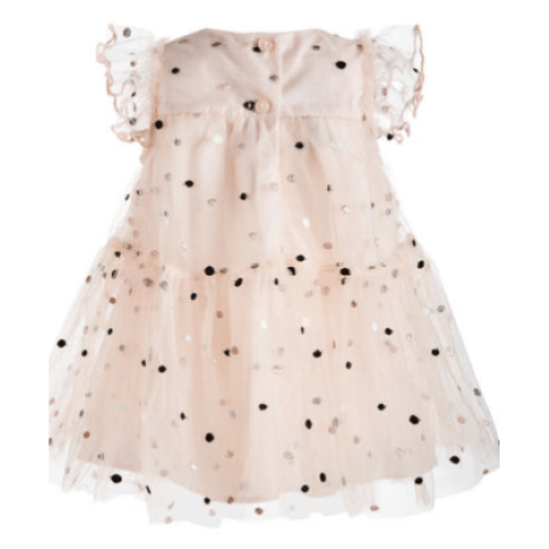 Bonnie Baby Baby Girls Metallic-Dot Mesh Dress, 24Months