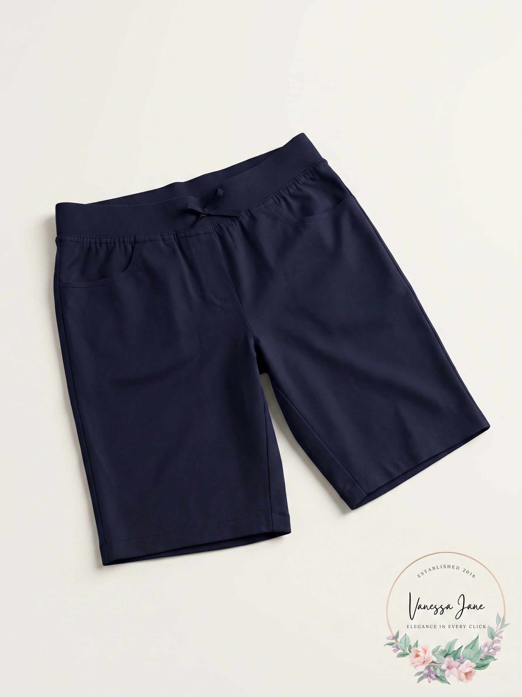 Chaps School Uniform Pull-on Bermuda Shorts, Girls, Blue, 16R