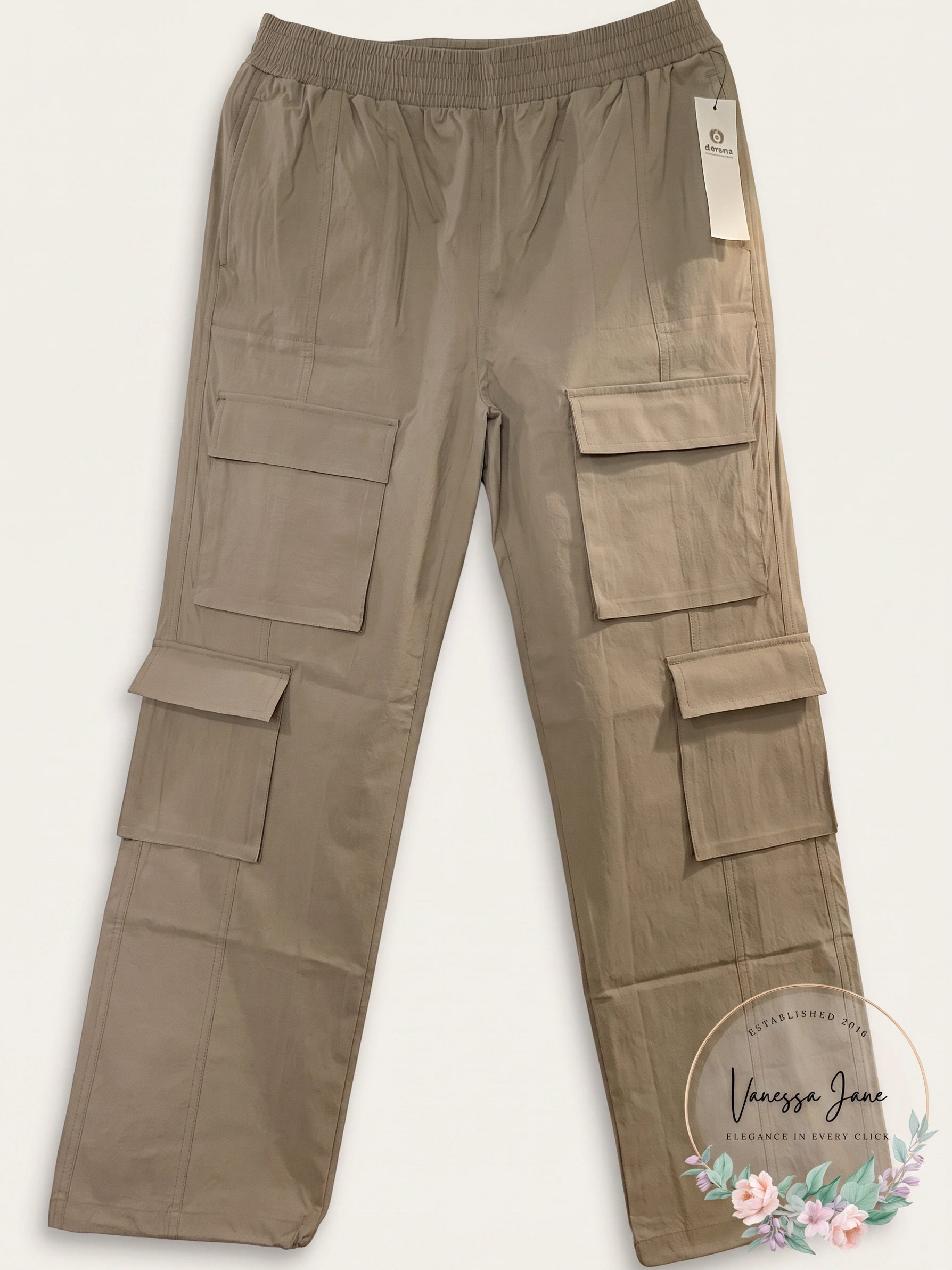Mono B Nylon Cargo Pants - L - Mocha