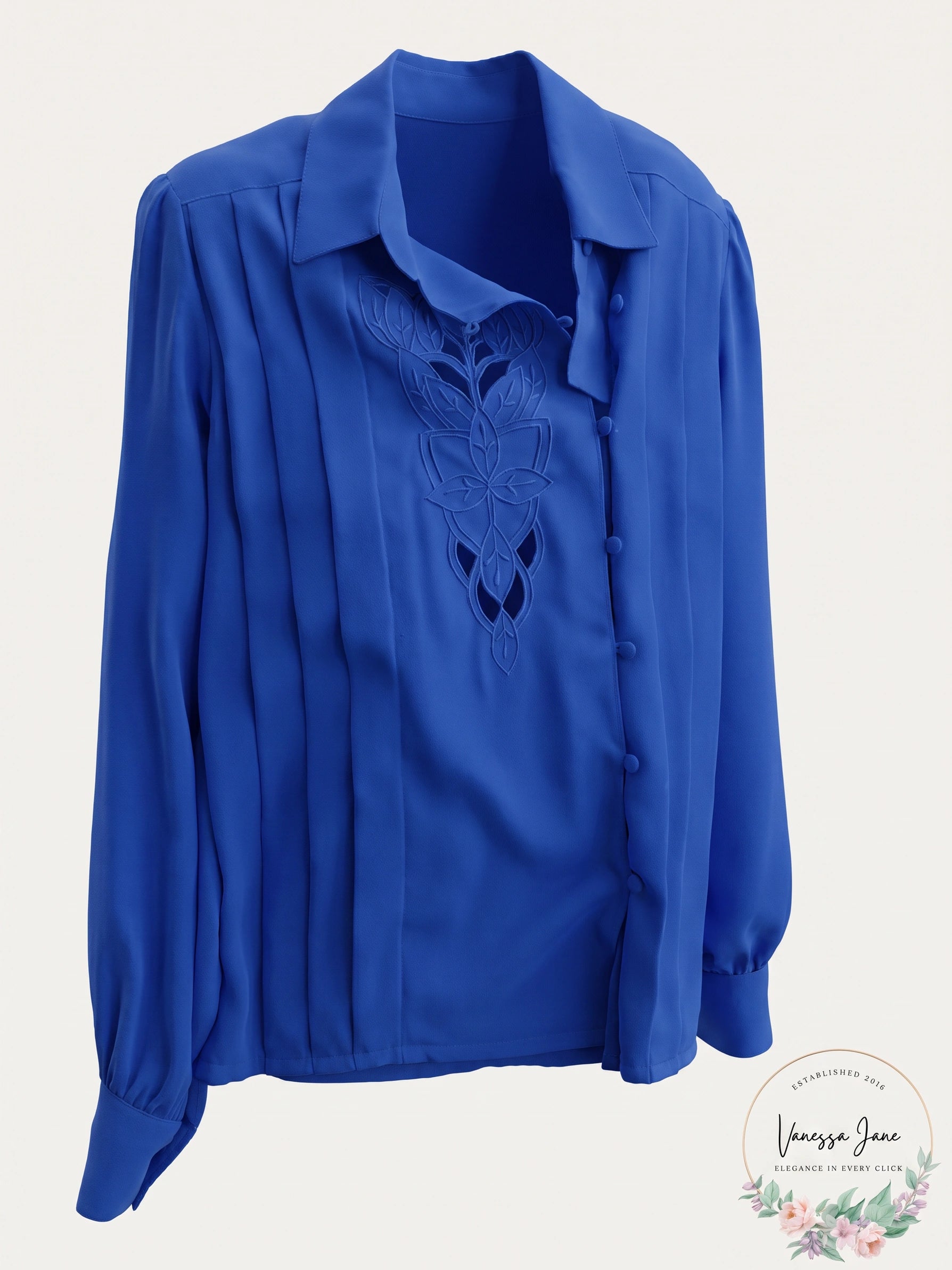 La Blouse Vintage Cobalt Blue Top, Size10