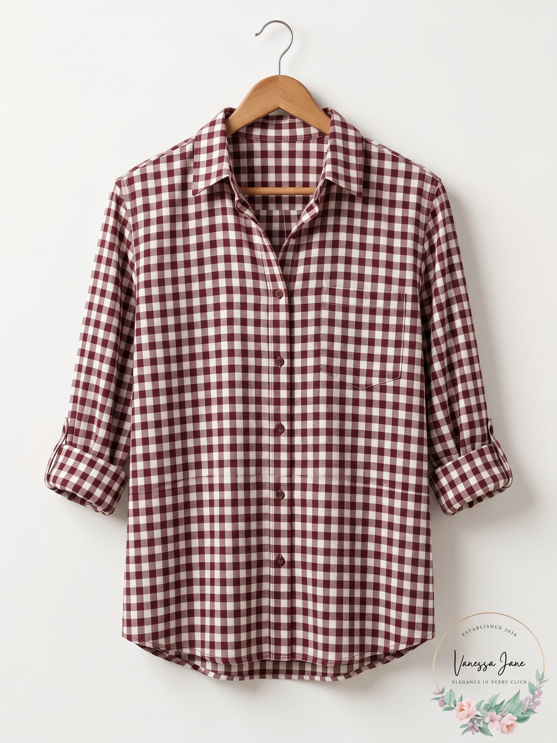 Cosmic Blue Love Women’s Plaid Half-Button Shirt, Size Small