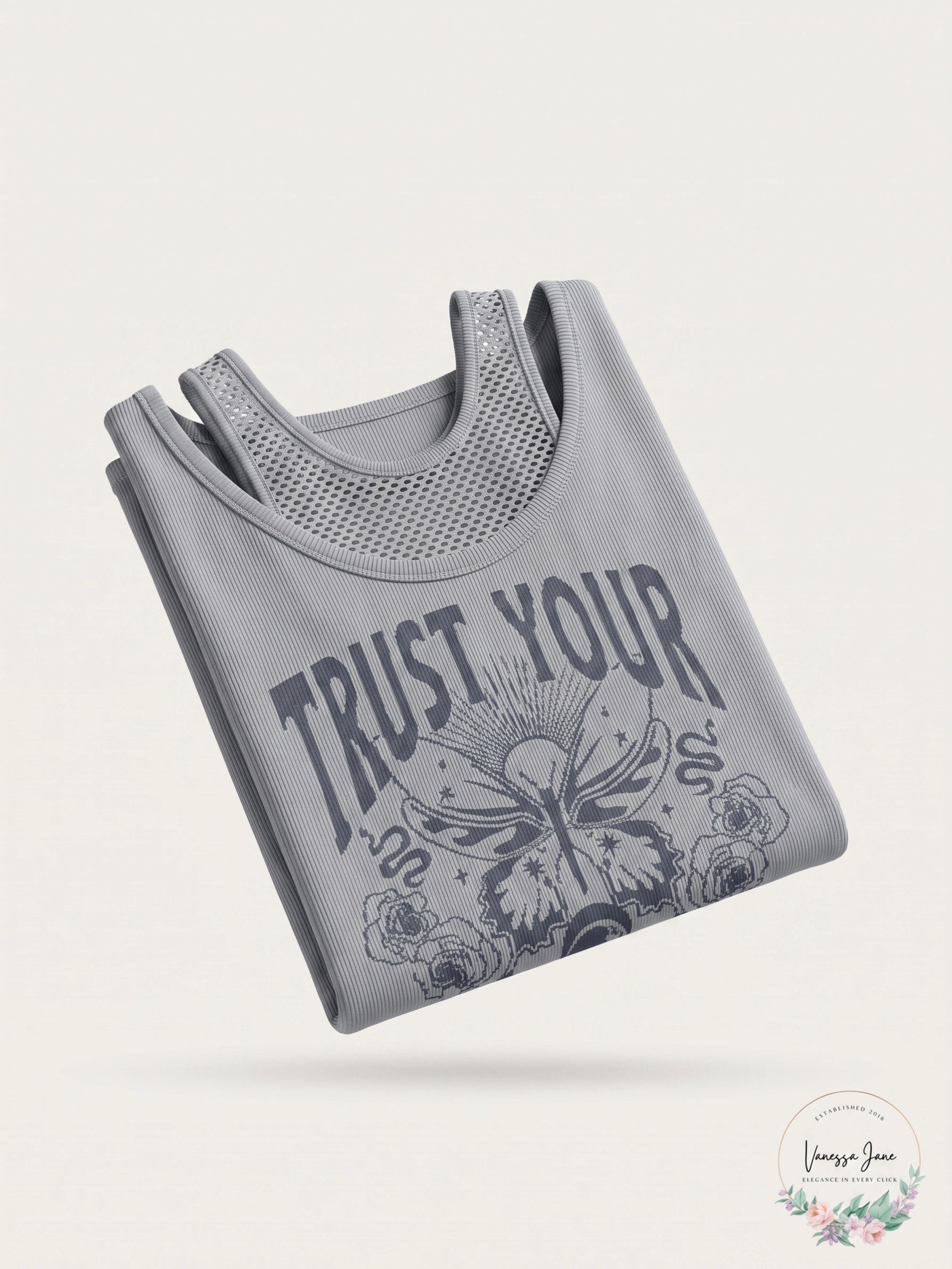 Almost Famous Seamless Faux Twofer Top, Size L/XL