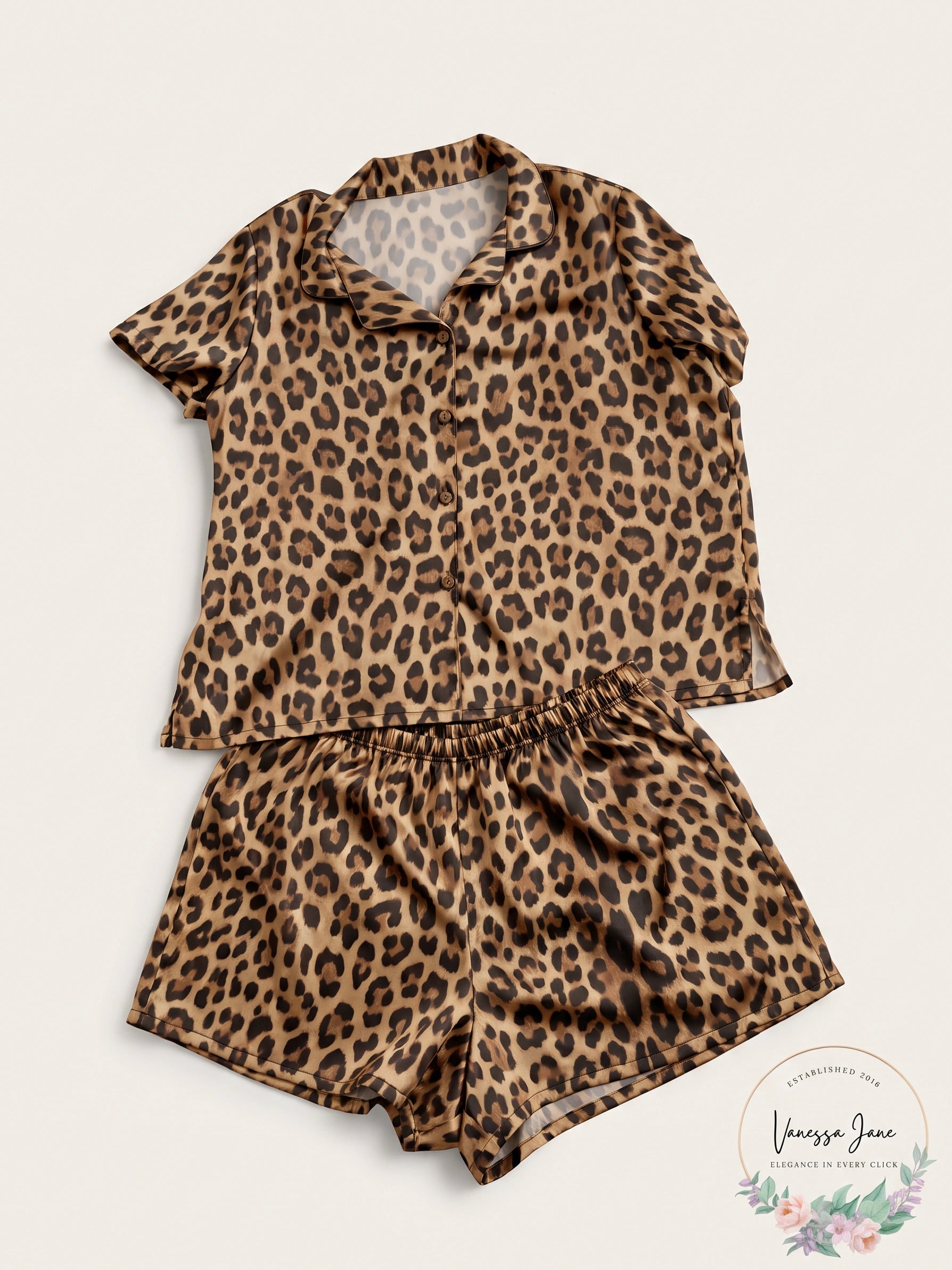 Secret Treasures Satin Short Pajama Set, 2XL