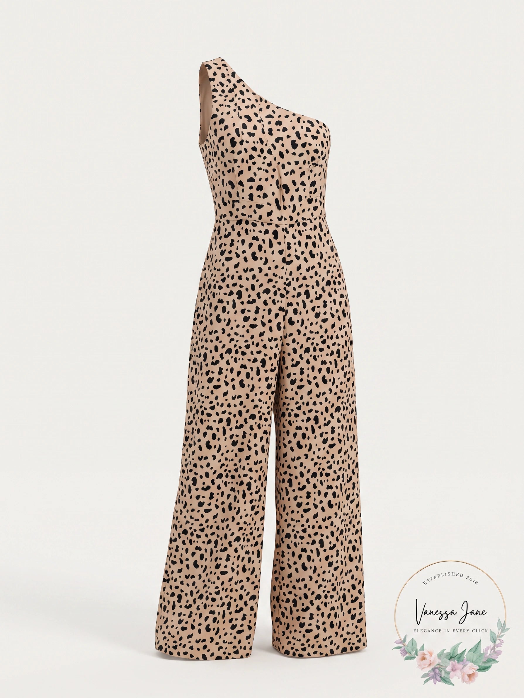 Skies Are Blue Pink Leopard Jumpsuit, Size Large