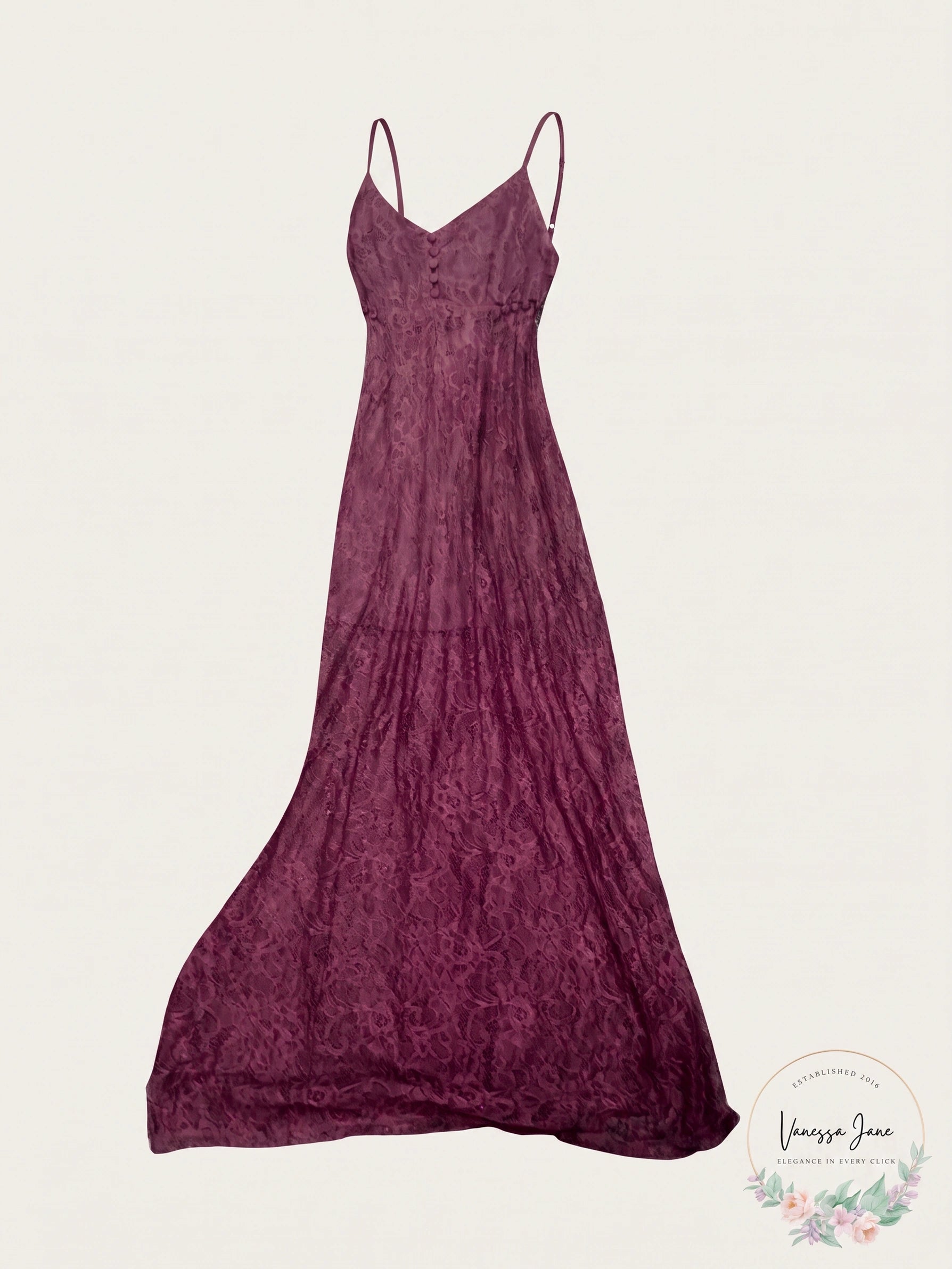 Forever 21Gorgeous Plum Purple Lace Maxi Dress, Size Small
