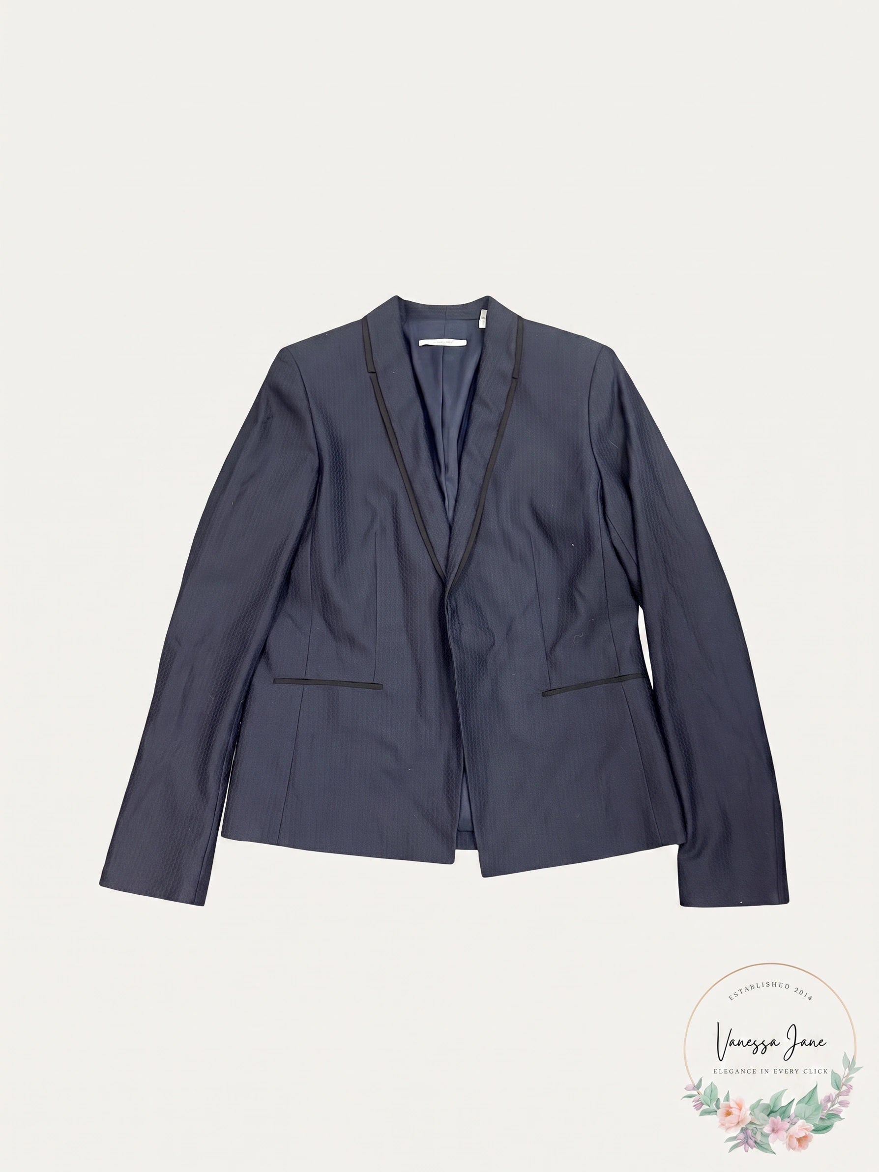 T Tahari Women’s Navy Blue Tailored Blazer, Size 6