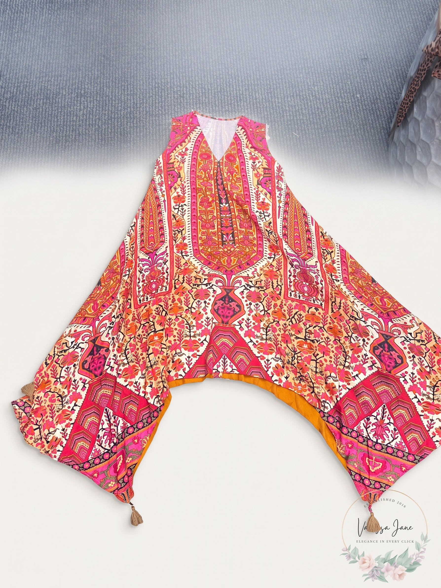 Khaadi Geometric And Floral Print Tunic, Size 6