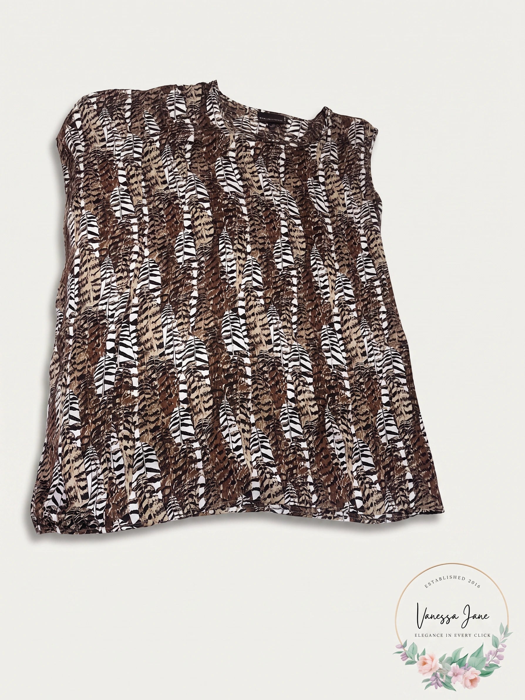 Dana Buchman Women’s Sleeveless Animal Print Tunic Poncho Top, Size Medium