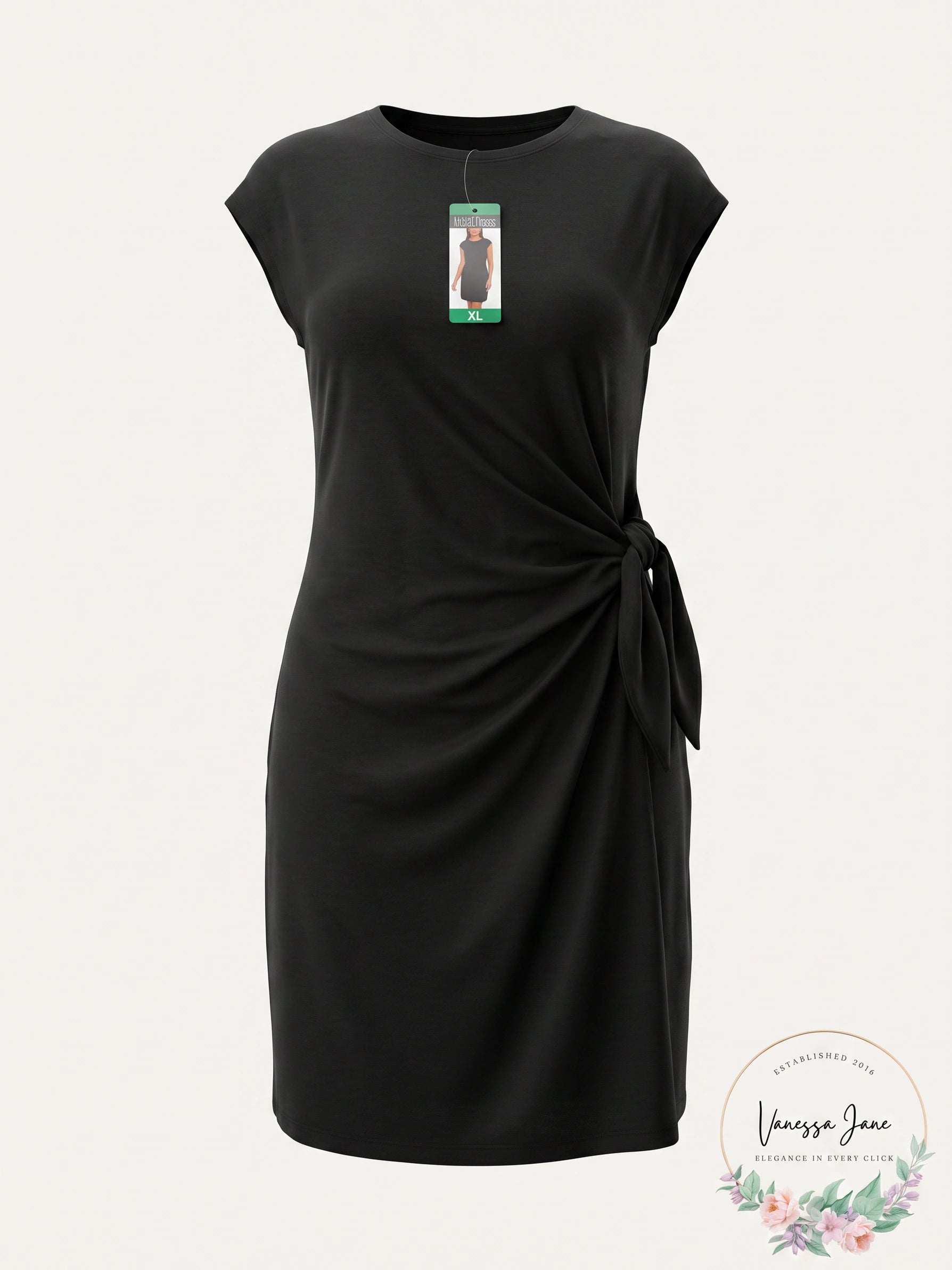 Nicole Miller Women’s Black Cap-Sleeve Mini Dress, Size XL