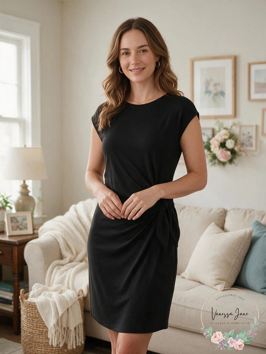 Nicole Miller Women’s Black Cap-Sleeve Mini Dress, Size XL