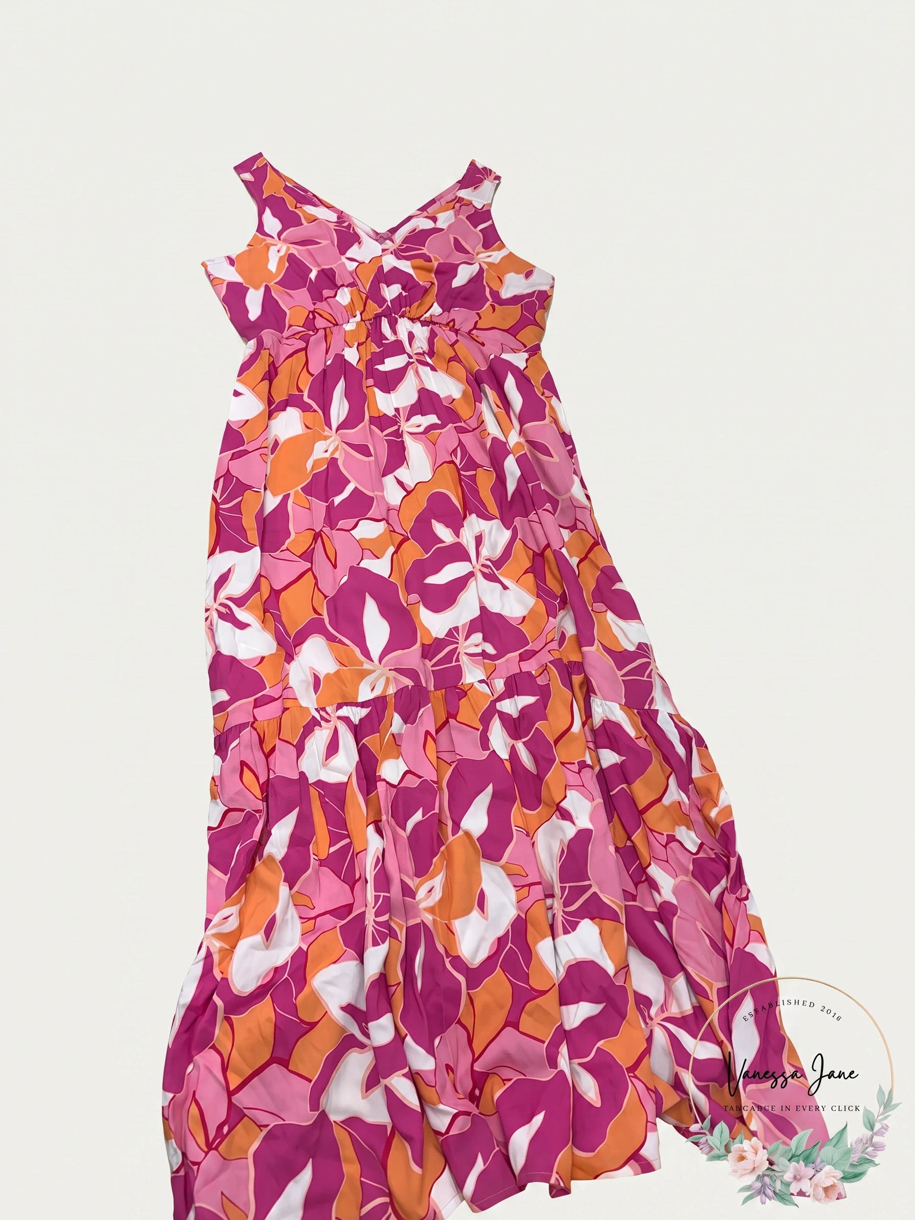 Japna Floral Maxi Dress, Size Large