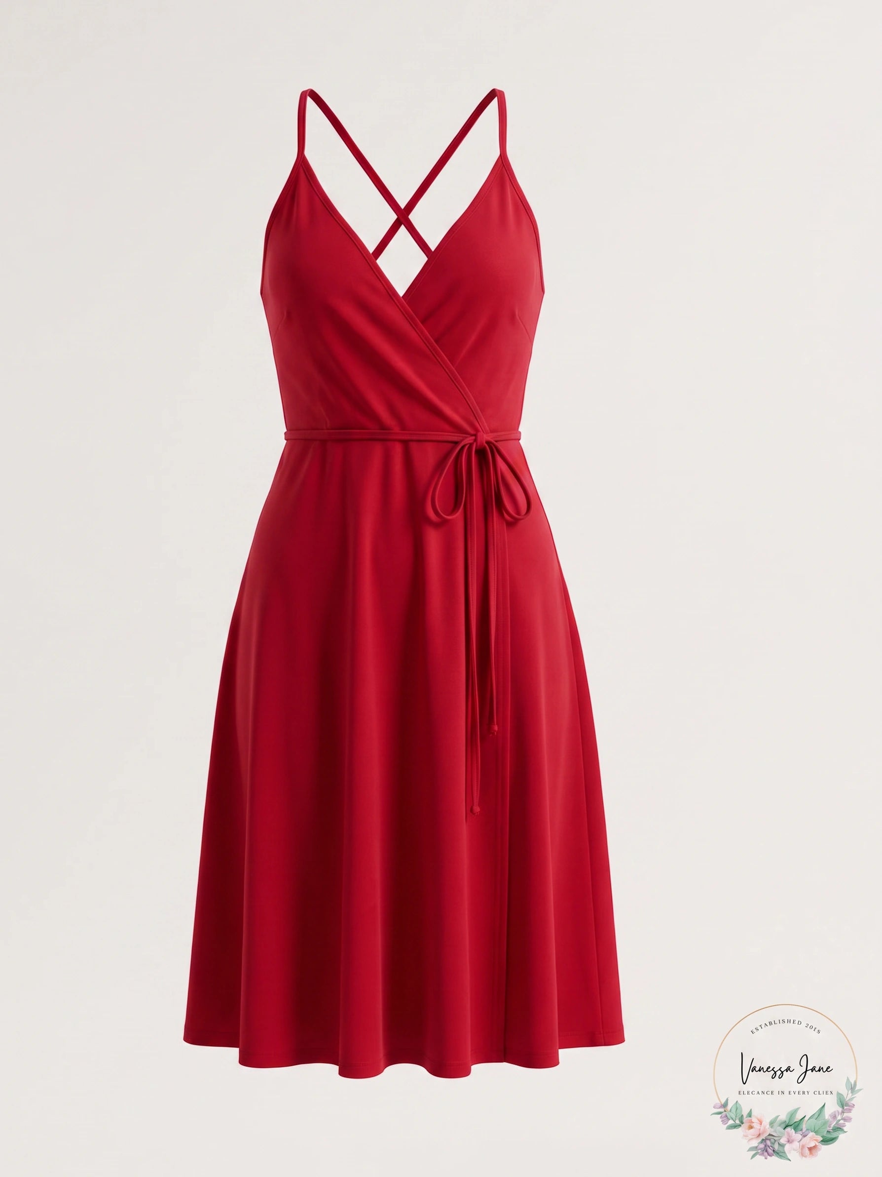 Express Red V-Neck Wrap Dress,Size 7/8