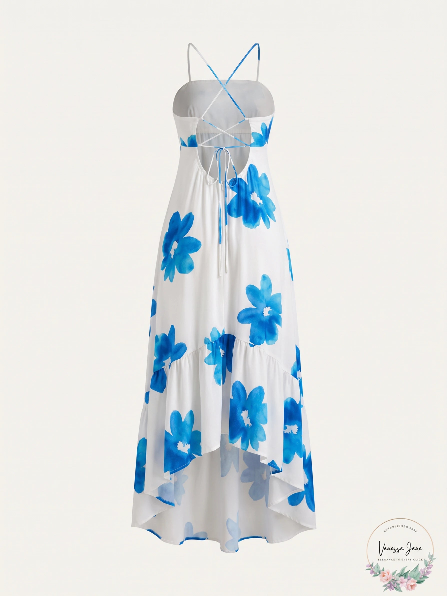 Promesa Beautiful Season Floral High-Low Ruffle Maxi Dress , Small