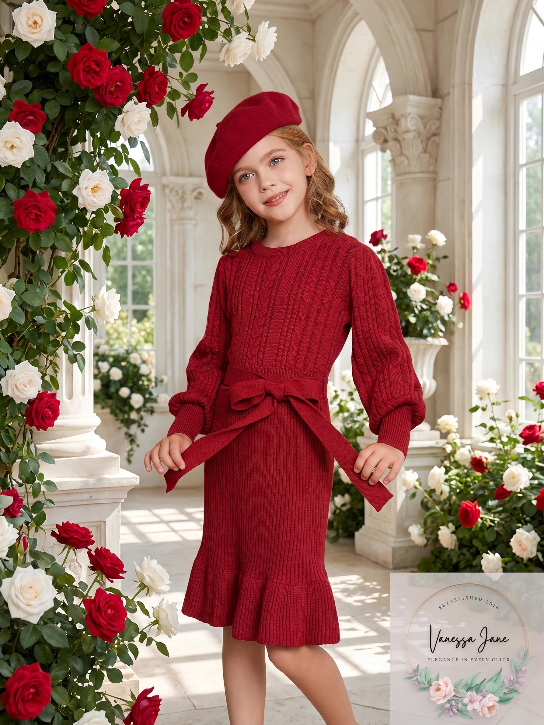 GRACE KARIN Girls Long-Sleeve Fall/Winter Christmas Sweater Dress, Size 12