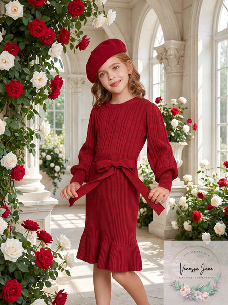 GRACE KARIN Girls Long-Sleeve Fall/Winter Christmas Sweater Dress, Size 12