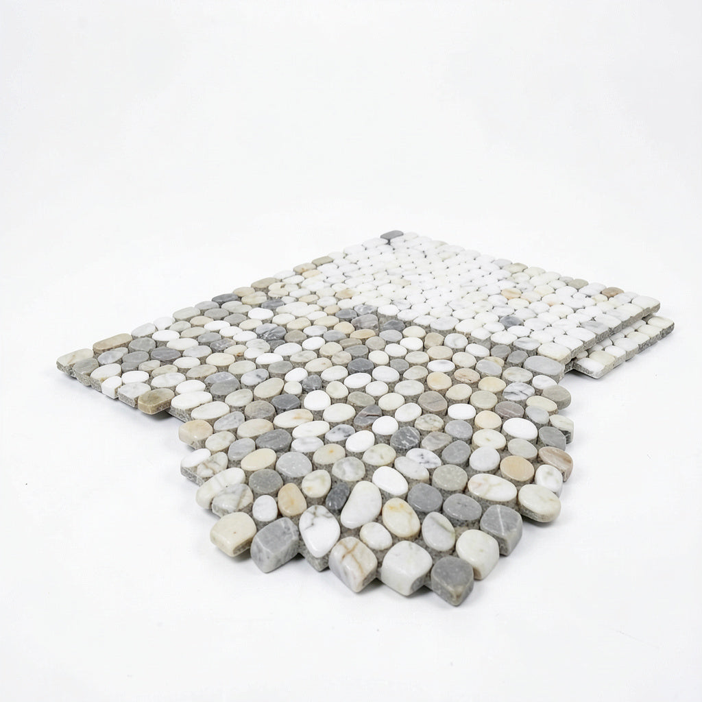 Lot of 3 sheets 12 in. x 12 in. Marble Mosaic Floor and Wall Tile