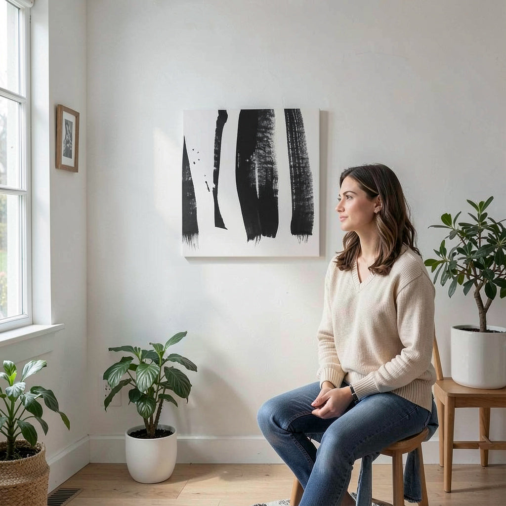 ArtWall Black on White 3 by Iris Lehnhardt Canvas Wall Art, 16.0 x 24