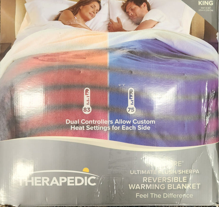 Therapedic Reversible Plush Sherpa Warming Blanket. King