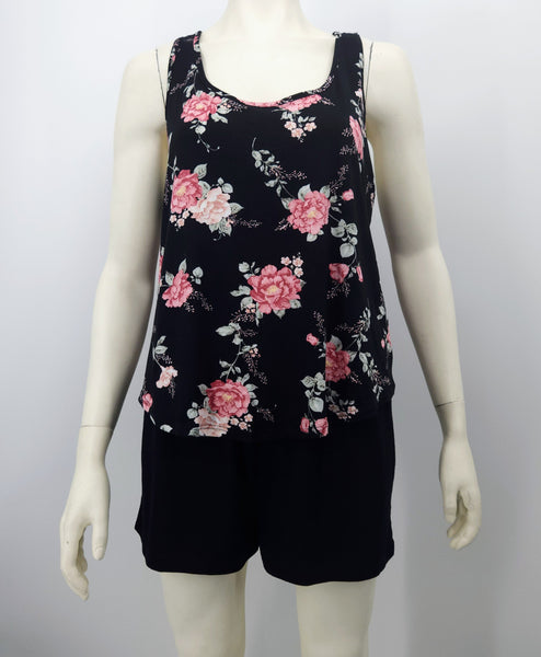 Flora by Flora Nikrooz Lace Trim Tank Top and Pajama Set, Size Large