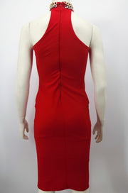 Missguided Maxi Nicole XMissguided Red Collar Neck Dress, Size 8