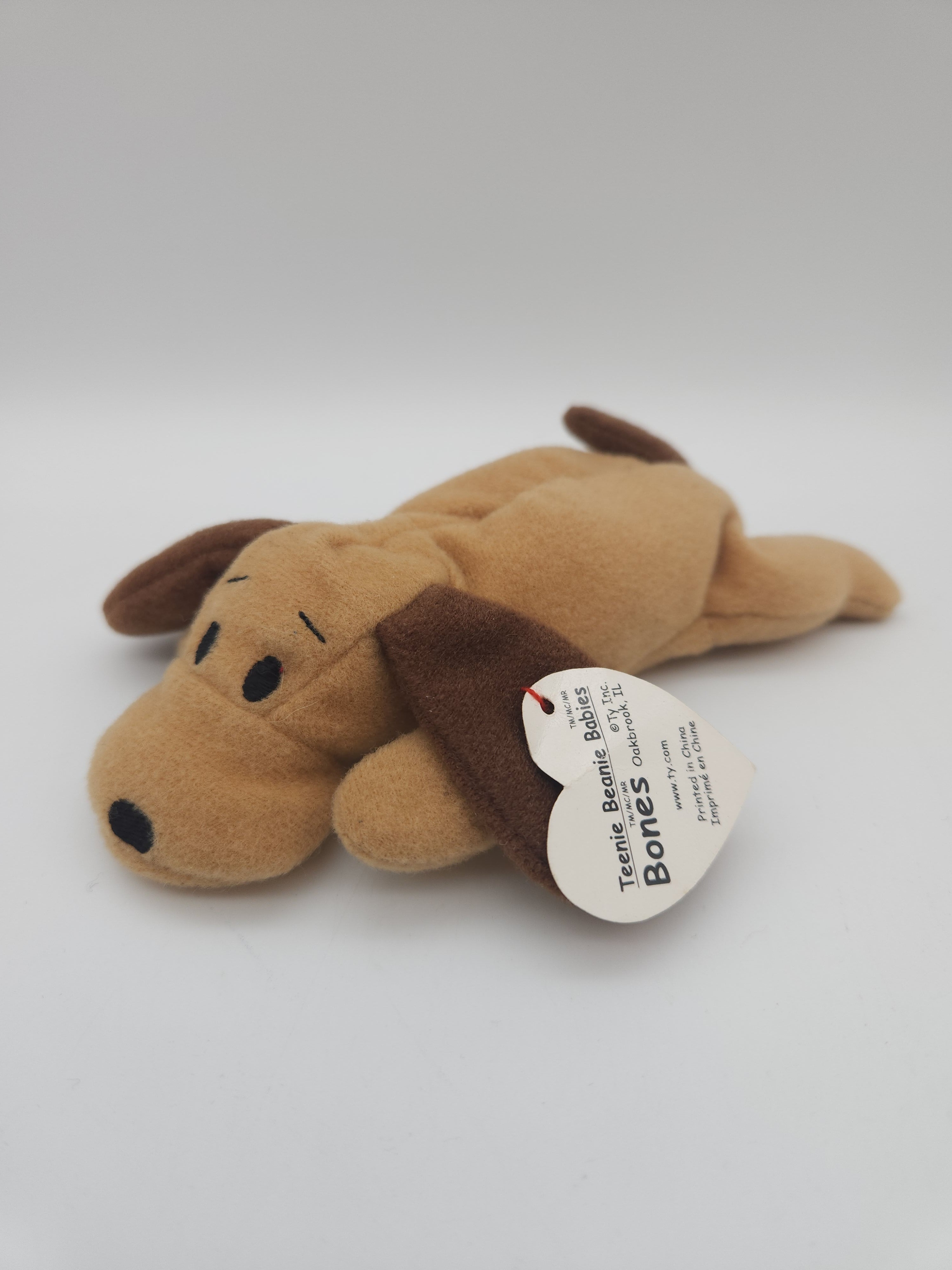 Ty Teenie Beanie Baby Bones The Dog 1993 Collectible RARE STAMP