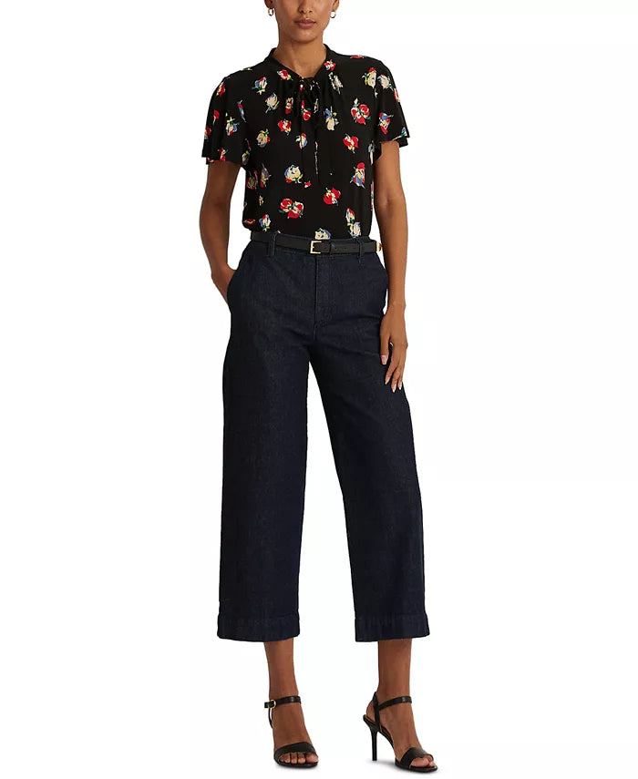 Lauren Ralph Lauren Floral Print Tie Neck Blouse