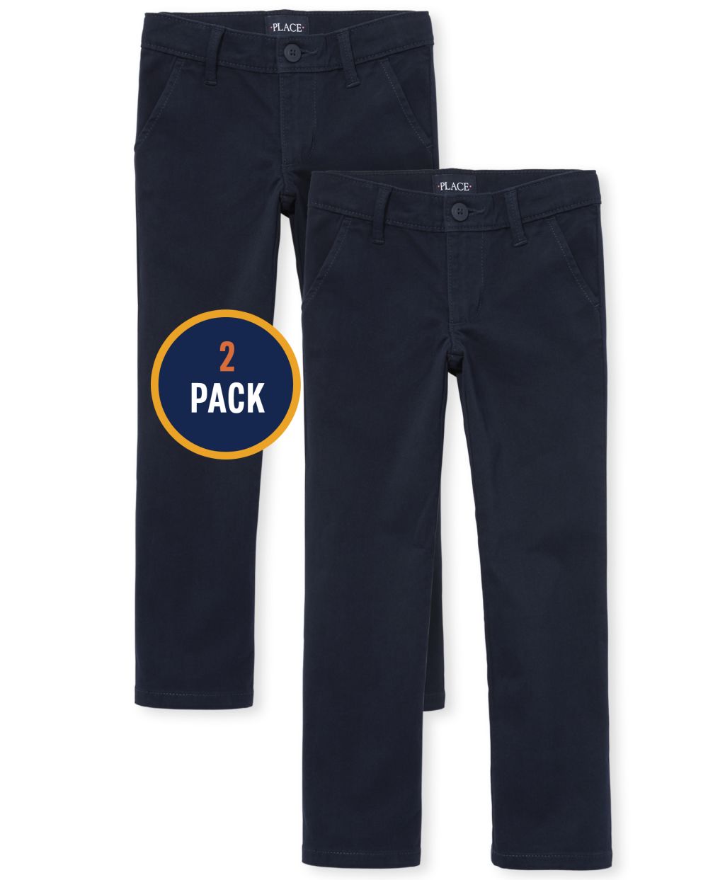 The Childrens Place Girls Uniform Stretch Skinny Chino Pants 2-Pack in Blue | Size 10 |