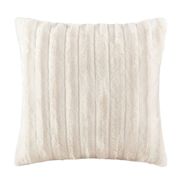 MADISON PARK Duke Ribbed Faux-Fur Decorative Pillow, 20 x 20